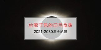 2021-2050 年所有台灣可見到的日、月食象