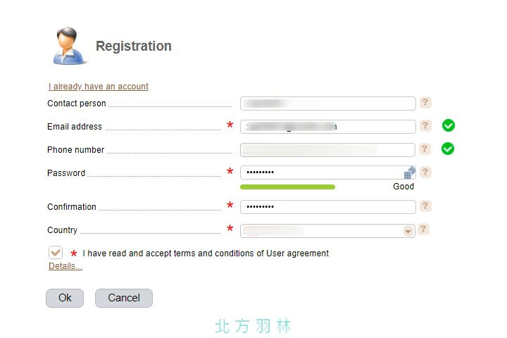 註冊只需要名稱、信箱、電話。